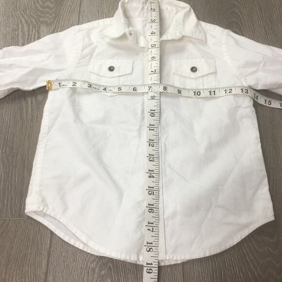 Janie and Jack Kids Boys Button Down Long Sleeve Shirt 100% Cotton White Size 3 - Picture 5 of 6